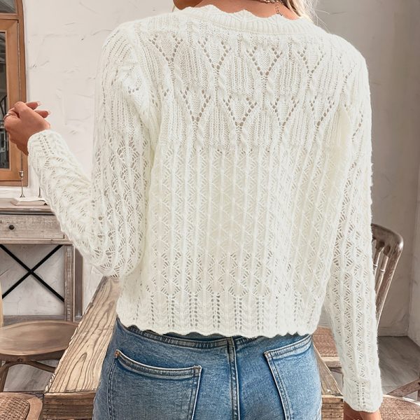 Airy Openwork Round-Neck Cardigan — Button Front, Spring/Summer (S–XL) - Image 3