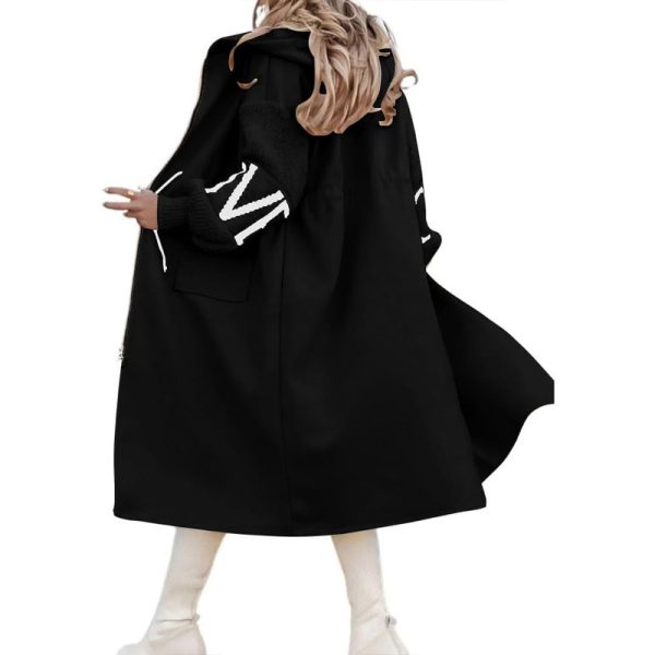 Letter-Print Hooded Windbreaker — Zip Front, Pockets, Longline (S–XXL) - Image 5