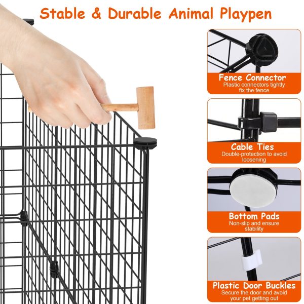Modular Small-Animal Playpen w/ Door — Metal Wire, Indoor/Outdoor (42″ Sq., 28″ H) - Image 8