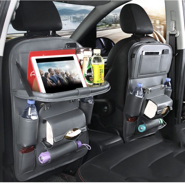 PU Leather Car Seat Back Organizer Waterproof Multi-Pocket - Image 5