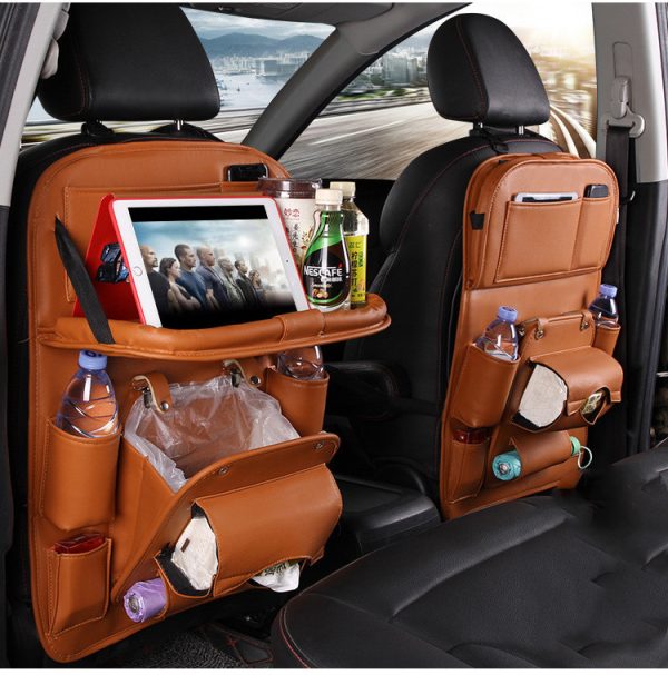 PU Leather Car Seat Back Organizer Waterproof Multi-Pocket - Image 6