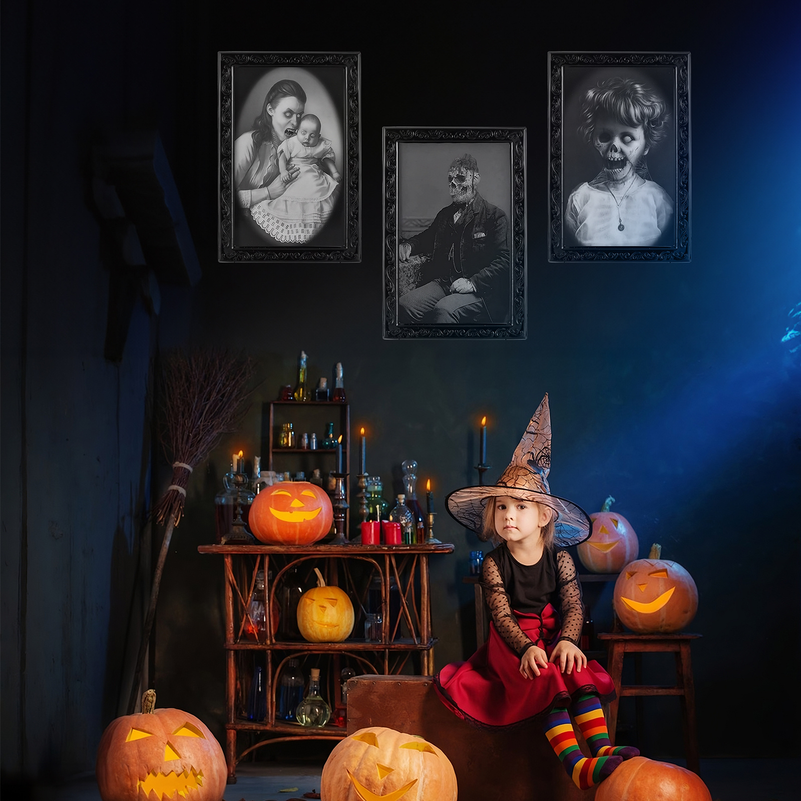 3D Changing-Face Haunted Portraits — Lenticular Halloween Frames (Set of 3 or 6) 3 3D Changing-Face Haunted Portraits — Lenticular Halloween Frames (Set of 3 or 6) - Image 3