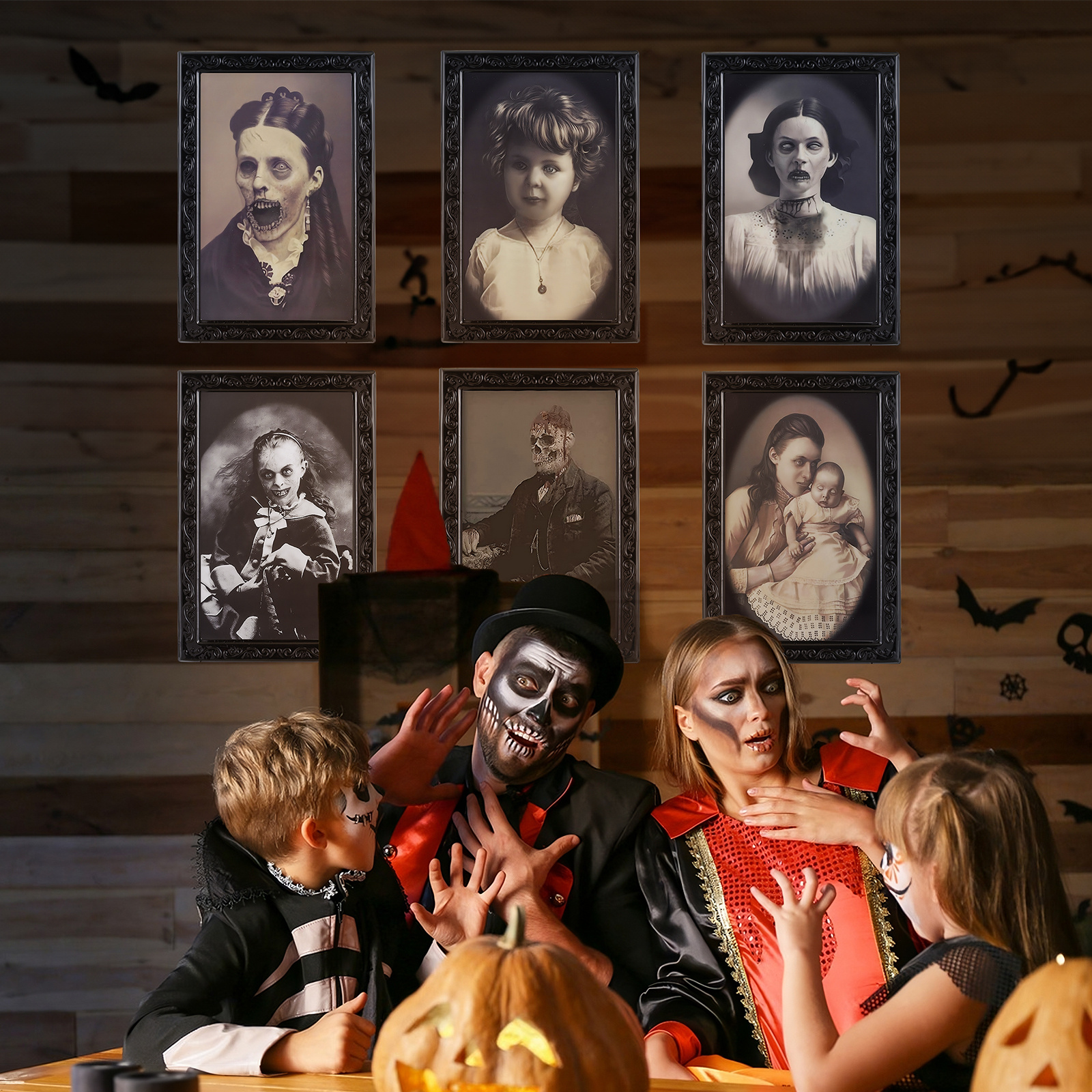 3D Changing-Face Haunted Portraits — Lenticular Halloween Frames (Set of 3 or 6) 6 3D Changing-Face Haunted Portraits — Lenticular Halloween Frames (Set of 3 or 6) - Image 6