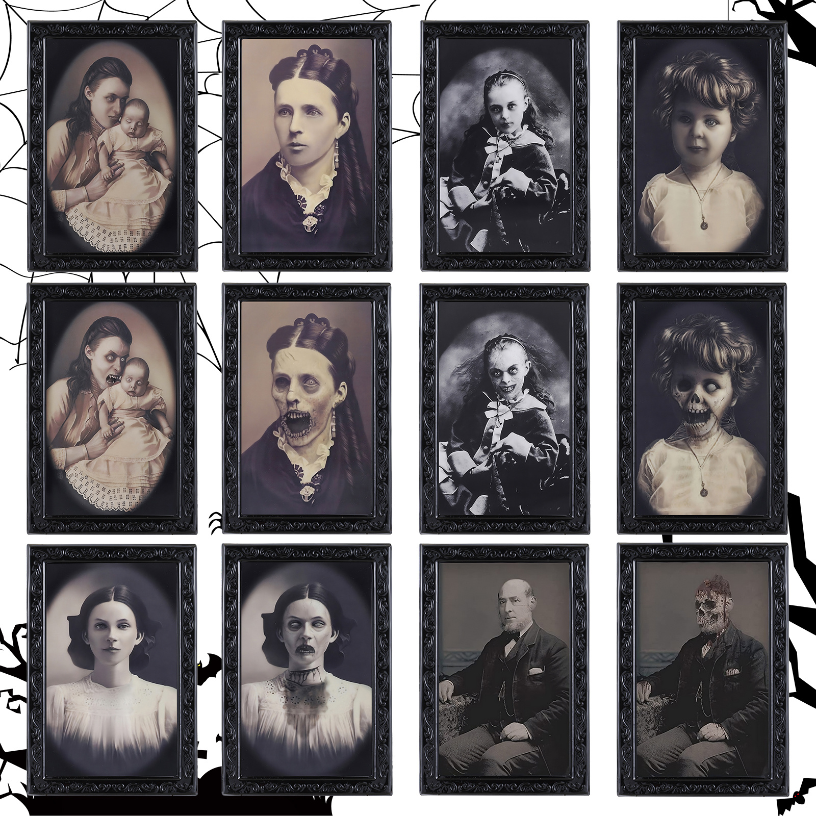 3D Changing-Face Haunted Portraits — Lenticular Halloween Frames (Set of 3 or 6) 9 3D Changing-Face Haunted Portraits — Lenticular Halloween Frames (Set of 3 or 6) - Image 9