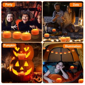 4-Pack LED Pumpkin Lights — Remote, 2 Modes & Timers
