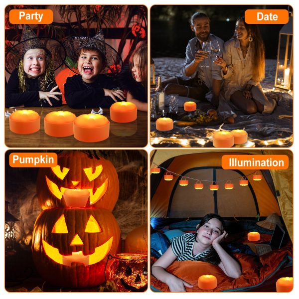 4-Pack LED Pumpkin Lights — Remote, 2 Modes & Timers