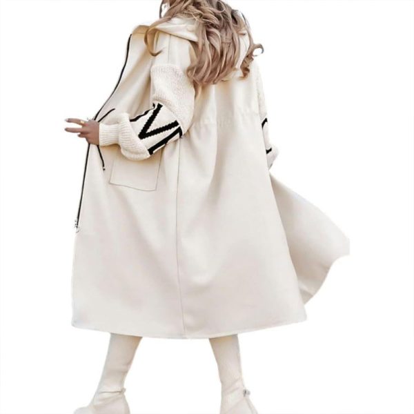 Letter-Print Hooded Windbreaker — Zip Front, Pockets, Longline (S–XXL) - Image 10