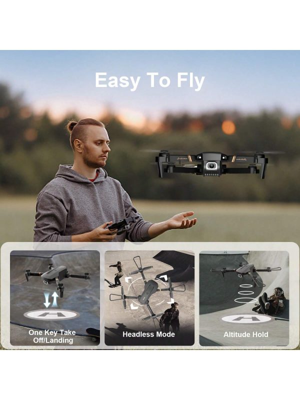 4DRC V4 Foldable Mini Drone — 1080p Cam, 90° Tilt, 3 Batteries (≈26-min), Beginner-Friendly - Image 3