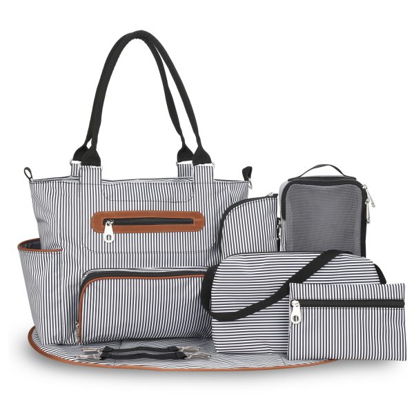 8-Piece Baby Diaper Bag Set — Tote, Pad, Hooks & Pouches - Image 9