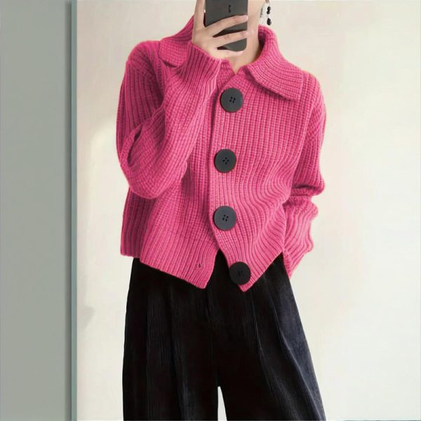 Plus-Size Ribbed Cardigan — Single-Breasted, Long Sleeve (0XL–3XL) - Image 4