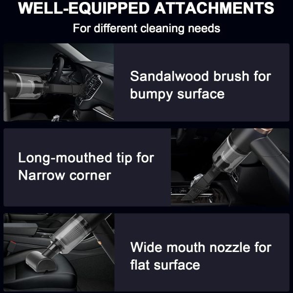 Vacuum Cleaner And Air Duster For Cars, Homes, Offices And Pets, High-power, Multi-nozzle Handheld Car Vacuum Cleaner. - Image 2