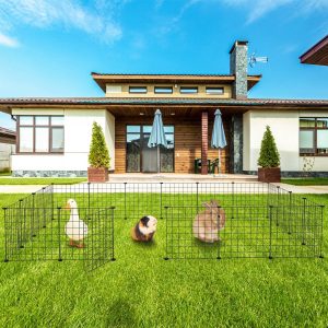 Modular Small-Animal Playpen w/ Door — Metal Wire, Indoor/Outdoor (42″ Sq., 28″ H)