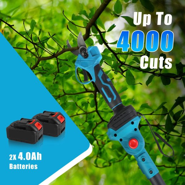 2-in-1 Electric Pruner w/ Telescopic Pole — 21V, 13-ft Reach, 0.98″ Cut (2×4.0Ah) - Image 9