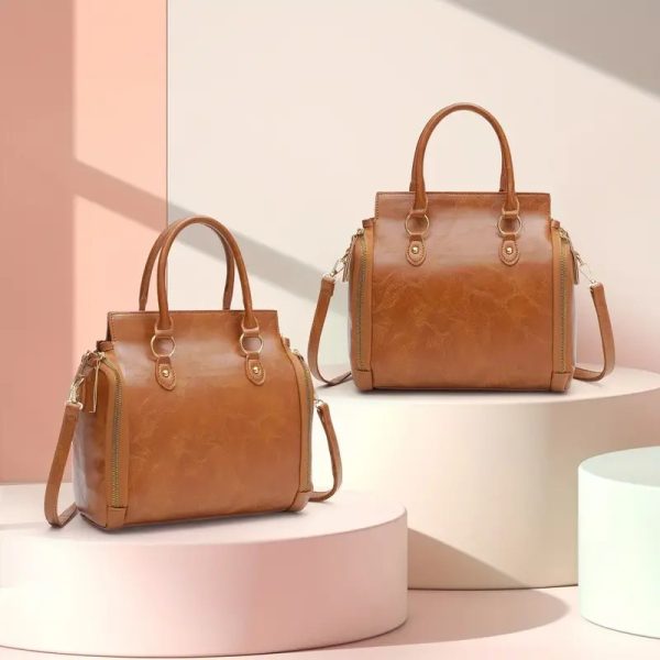 Women's Multifunctional Leather Shoulder Bag Handbag - Image 3