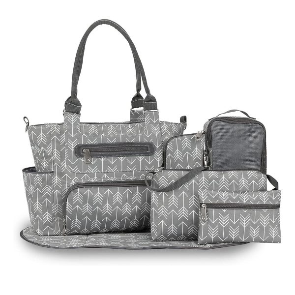 8-Piece Baby Diaper Bag Set — Tote, Pad, Hooks & Pouches - Image 10