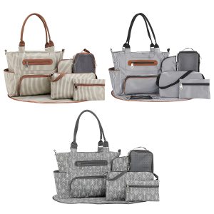 8-Piece Baby Diaper Bag Set — Tote, Pad, Hooks & Pouches