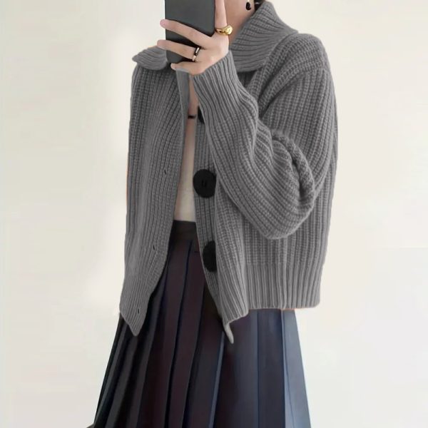 Plus-Size Ribbed Cardigan — Single-Breasted, Long Sleeve (0XL–3XL) - Image 6