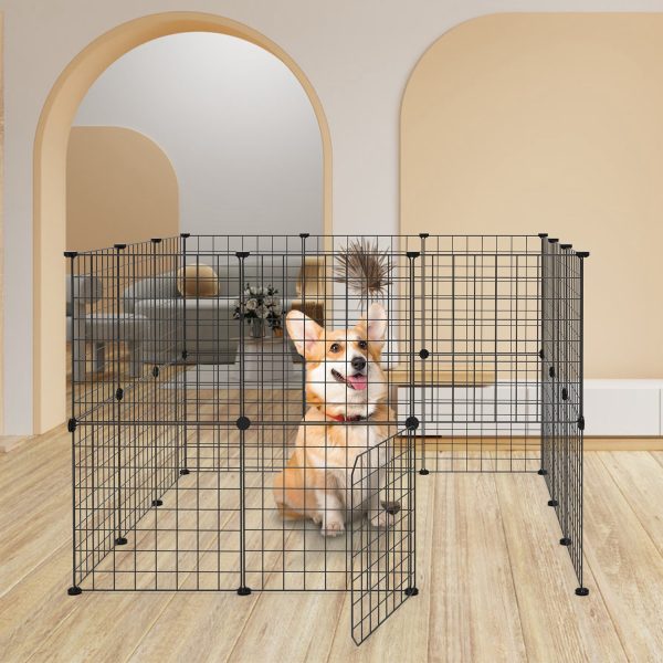 Modular Small-Animal Playpen w/ Door — Metal Wire, Indoor/Outdoor (42″ Sq., 28″ H) - Image 4