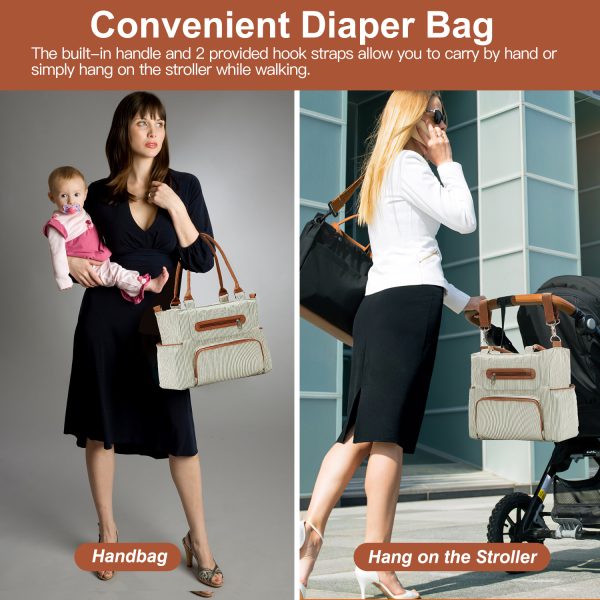 8-Piece Baby Diaper Bag Set — Tote, Pad, Hooks & Pouches - Image 6