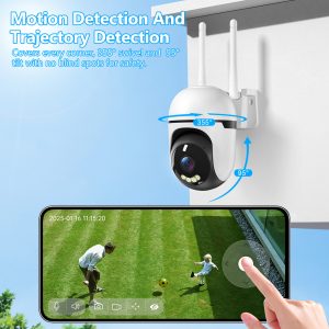 3MP Mini PTZ Wi-Fi Camera — 350° Pan/90° Tilt, Auto-Track, 2-Way Audio