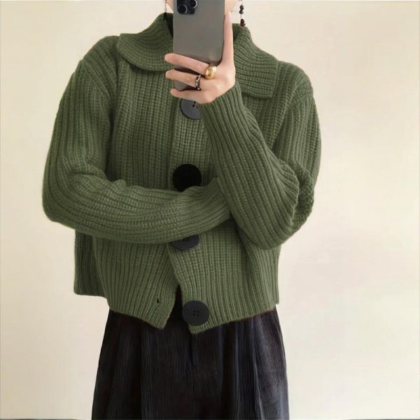 Plus-Size Ribbed Cardigan — Single-Breasted, Long Sleeve (0XL–3XL) - Image 9