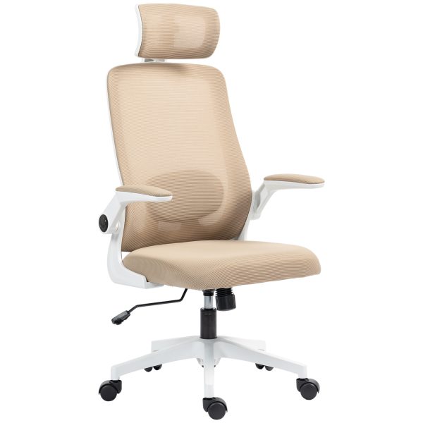 Ergonomic Mesh Office Chair — Flip-Up Arms, Adjustable Lumbar & Headrest (Khaki) - Image 2