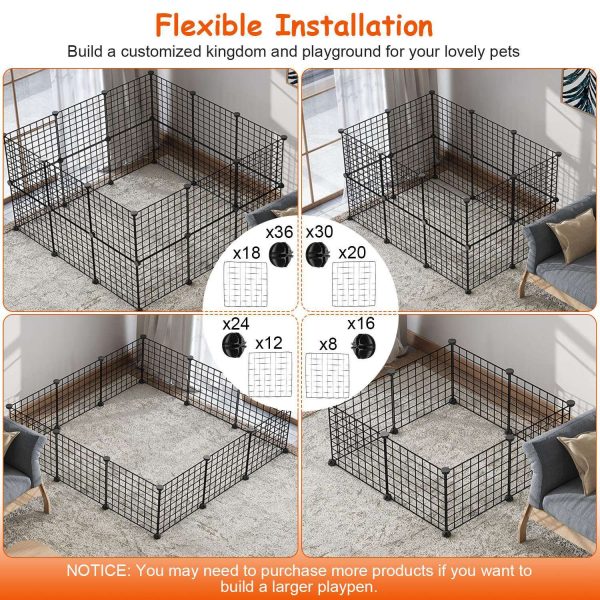 Modular Small-Animal Playpen w/ Door — Metal Wire, Indoor/Outdoor (42″ Sq., 28″ H) - Image 7