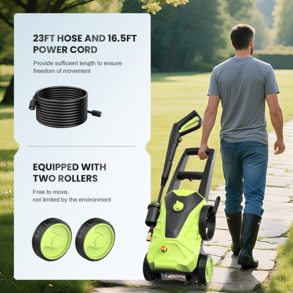 Electric Pressure Washer, High Pressure Cleaning Machine With Foam Cannon, 2.0 GPM Power Washer - Image 5