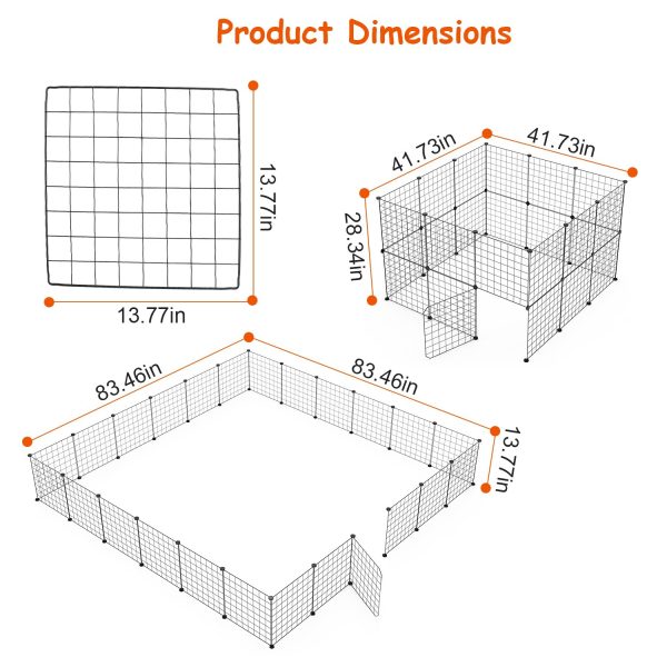 Modular Small-Animal Playpen w/ Door — Metal Wire, Indoor/Outdoor (42″ Sq., 28″ H) - Image 10