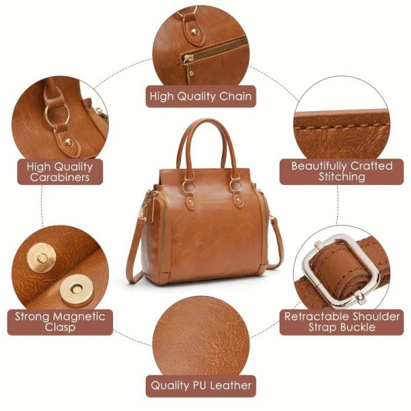 Women's Multifunctional Leather Shoulder Bag Handbag - Image 9
