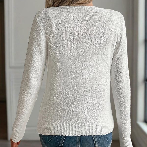 V-Neck Button-Front Knit Cardigan — Soft Stretch Layer for Spring & Fall (S–XL) - Image 2