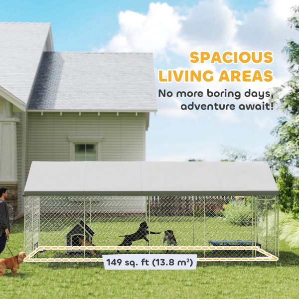 Heavy-Duty Chain-Link Dog Kennel w/ Roof — 19.7′ × 7.5′ × 7.9′ - Image 5