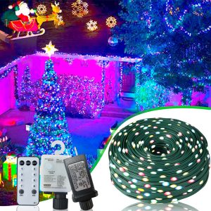 1000-LED Dimmable String Lights — 100 m/328 ft, IP67, 8 Modes + Timer (Indoor/Outdoor, Colorful)