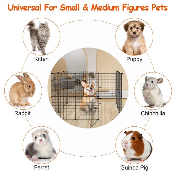 Modular Small-Animal Playpen w/ Door — Metal Wire, Indoor/Outdoor (42″ Sq., 28″ H) - Image 2