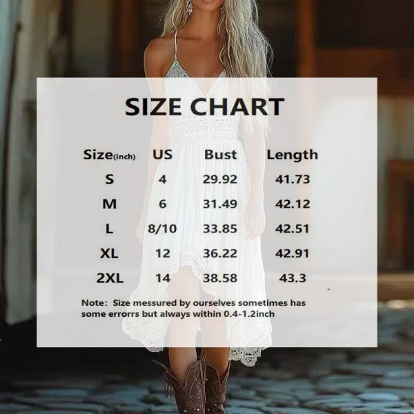 Boho Lace-Trim Slip Midi — V-Neck, Asym Hem, Adjustable Straps - Image 3