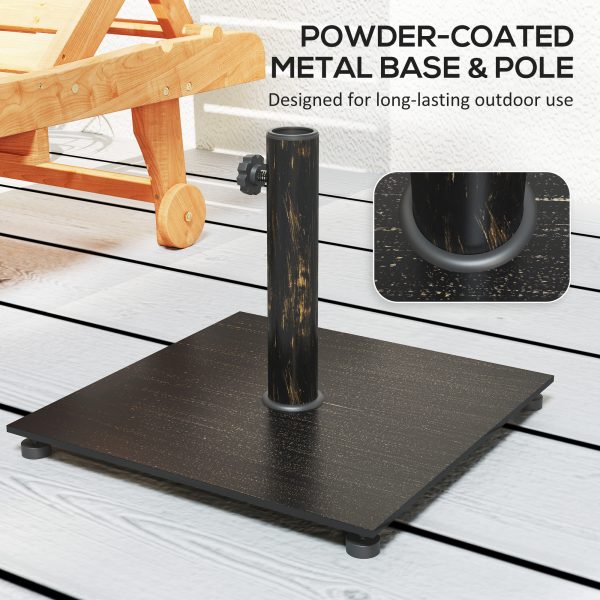 29 lb Square Umbrella Base — Bronze Metal, Fits 1.5″ & 1.9″ Poles - Image 5