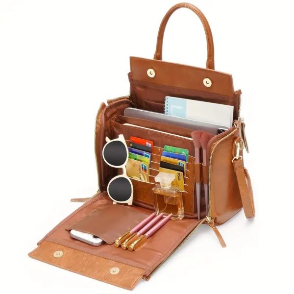 Women's Multifunctional Leather Shoulder Bag Handbag - Image 6