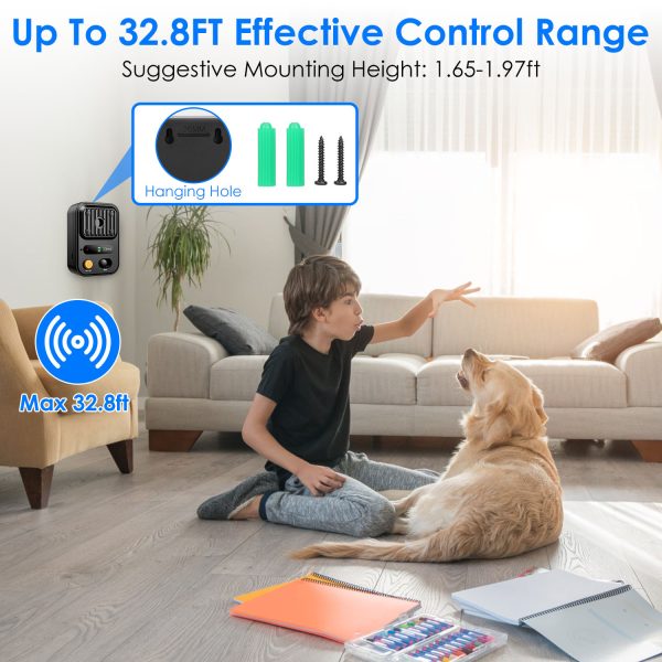 Rechargeable Ultrasonic Bark Control — 3-Level, IPX4, up to 32.8 ft (Black/Green) - Image 10