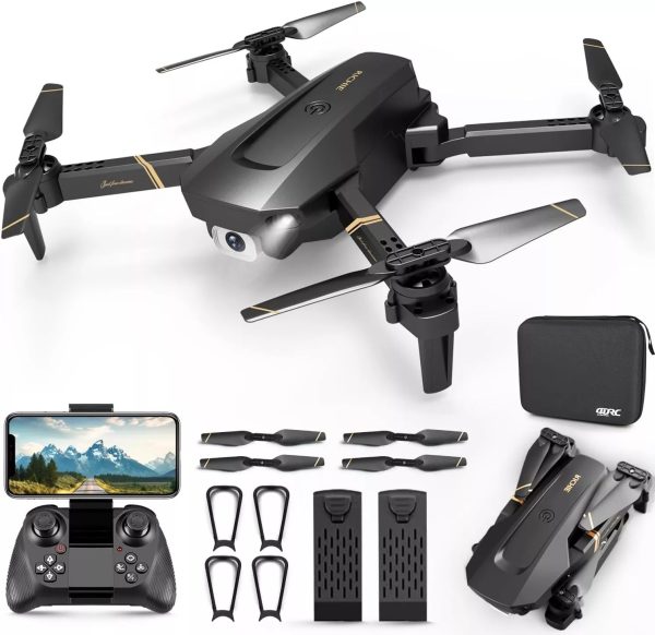 4DRC V4 Foldable Mini Drone — 1080p Cam, 90° Tilt, 3 Batteries (≈26-min), Beginner-Friendly