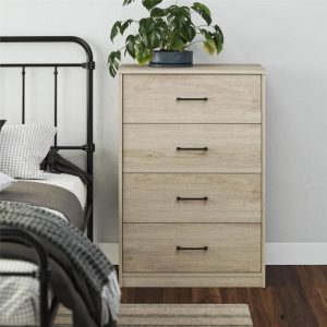 BrEZ Build Pearce 4-Drawer Dresser — Light Oak, Quick SwitchLock™ Assembly