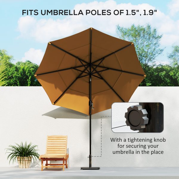 29 lb Square Umbrella Base — Bronze Metal, Fits 1.5″ & 1.9″ Poles - Image 2