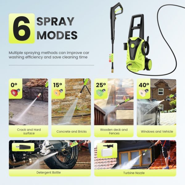 Electric Pressure Washer, High Pressure Cleaning Machine With Foam Cannon, 2.0 GPM Power Washer - Image 6