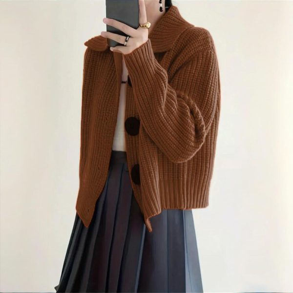 Plus-Size Ribbed Cardigan — Single-Breasted, Long Sleeve (0XL–3XL) - Image 8