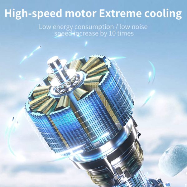 Foldable Turbo Handheld Fan — 4-Speed, Cooling Plate, 4000mAh, LED/Night-Light - Image 8