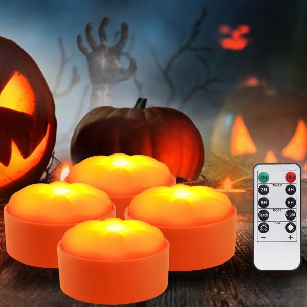 4-Pack LED Pumpkin Lights — Remote, 2 Modes & Timers - Image 9