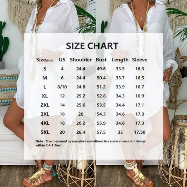 Sheer Notch-Lapel Midi — Button-Front, Long Sleeve, Plus (S–5XL) - Image 3