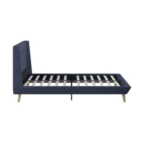Aliyah Wingback Upholstered Bed — Queen, Blue/Navy (No Box Spring) - Image 4