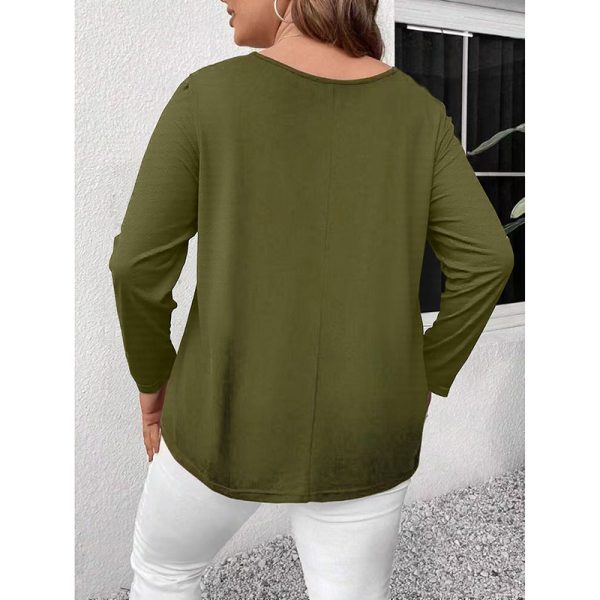 Curvy Criss-Cross V-Neck Tunic — Long Sleeve, Soft Stretch (1X–5X) - Image 9