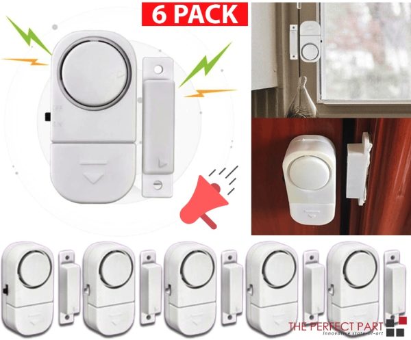 6-Pack Door & Window Alarm — Quick DIY Security with Loud Siren