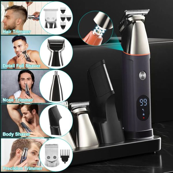 All-in-One Beard & Body Trimmer — 5 Heads, IPX5 Wet/Dry, LED Battery, 90-min Cordless Runtime - Image 10